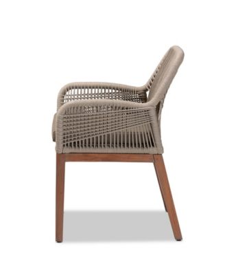 Jennifer 23.6" Wood Mid-Century Dining Armchair