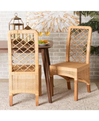 Moscow 2-Pc. Rattan Bohemian Dining Chair Set