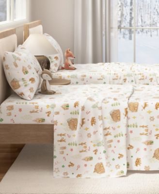 Ultra-Soft Turkish Cotton Flannel Christmas Print Sheet Set.