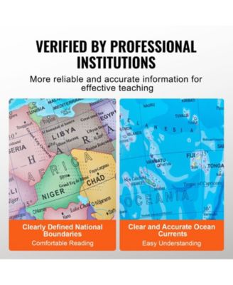 Illuminated World Globe 13" Educational LED Constellation Globe Metal Base