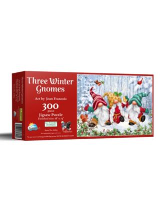 Three Winter Gnomes 300 piece Jigsaw Puzzle for Adults Christmas