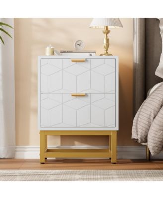 2 Drawer Dresser, Small Chest, Modern Nightstand for Bedroom, End Table with Drawer for Living Room, Hallway, Entryway