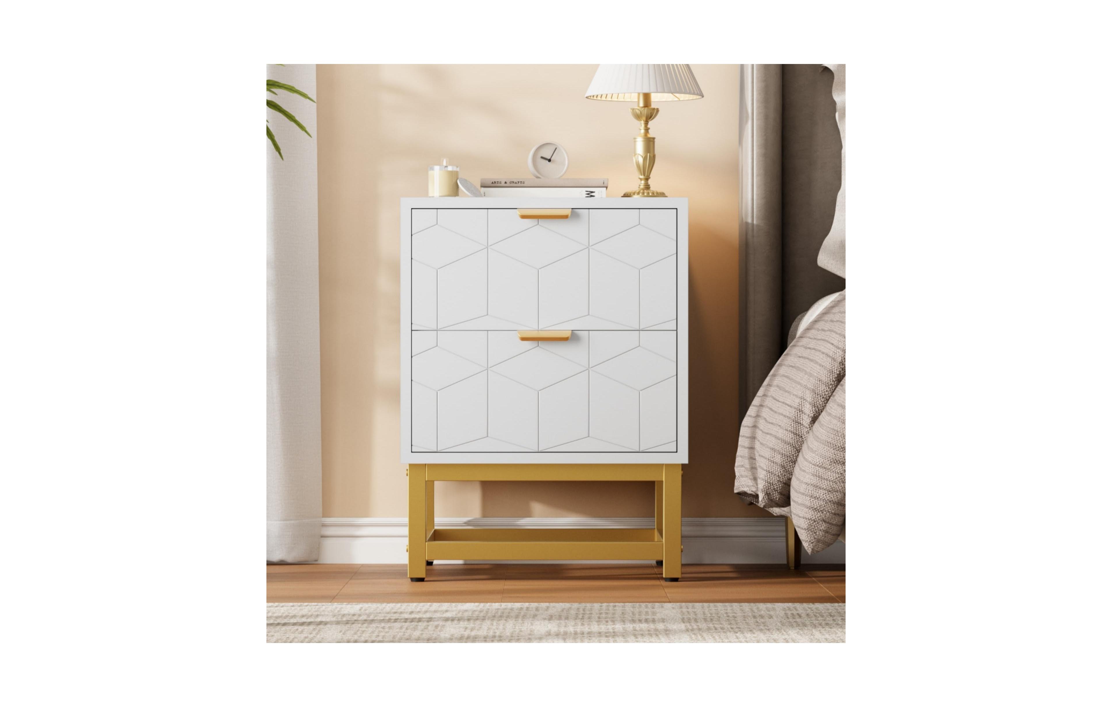 Gaomon 2 Drawer Dresser, Small Chest, Modern Nightstand for Bedroom, End Table with Drawer for Living Room, Hallway, Entryway