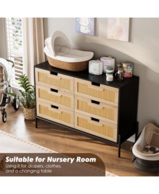 + 6-Drawer + Rattan & Wood + Farmhouse/Modern Style + Dresser