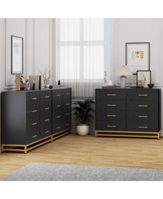 8-Drawer Dresser for Bedroom, Tall Chest with Soft-Close Glides, Metal Hardware, Anti-Tip Kit, Space-Saving Storage Organizer, 36.2" H