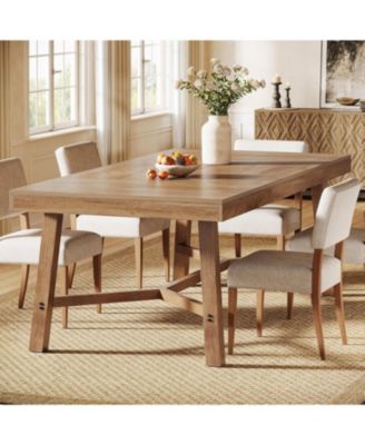 70.9-Inch Farmhouse Dining Table for 6-8, Large Rectangle Kitchen Table, Natural