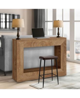 47in Farmhouse Console Table with Storage Shelf, Wood Sofa Table Behind Couch, Vintage Hallway Accent Table for Living Room Entryway