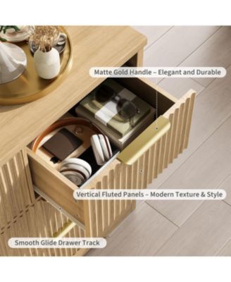 Fluted Dresser for Bedroom with 7 Drawers, 47.24" Wide Modern Chest Drawers