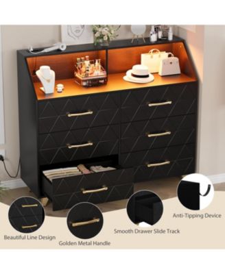 6 Drawer Double Dresser with Charging Station