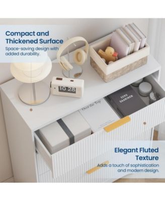 Fluted 5 Drawer Dresser for Bedroom