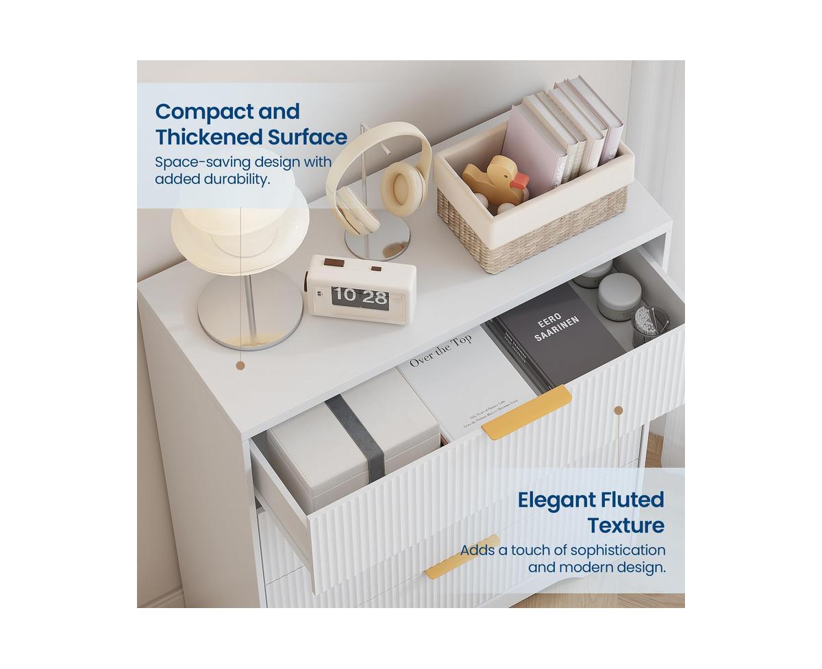 gaomon Fluted 5 Drawer Dresser for Bedroom