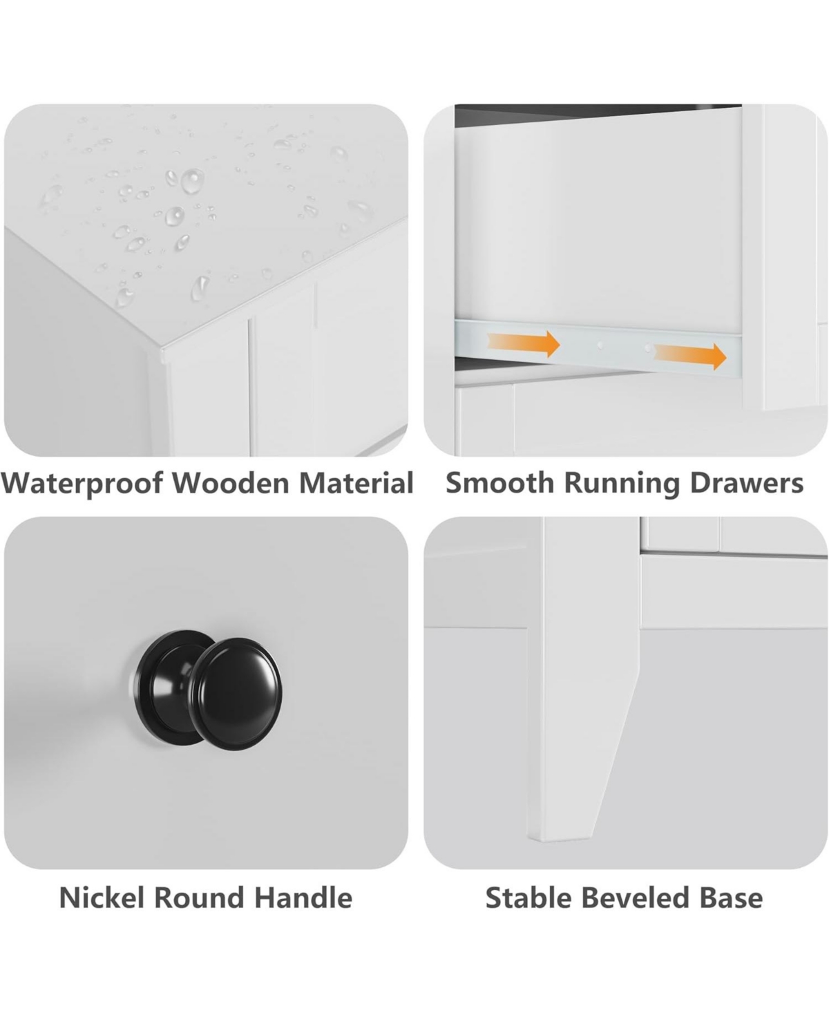 gaomon 7-Drawer Modern Chest, Deep Storage Drawers with Nickel Round Handles, Stylish Wood Organizer for Bedroom Living Room Entryway