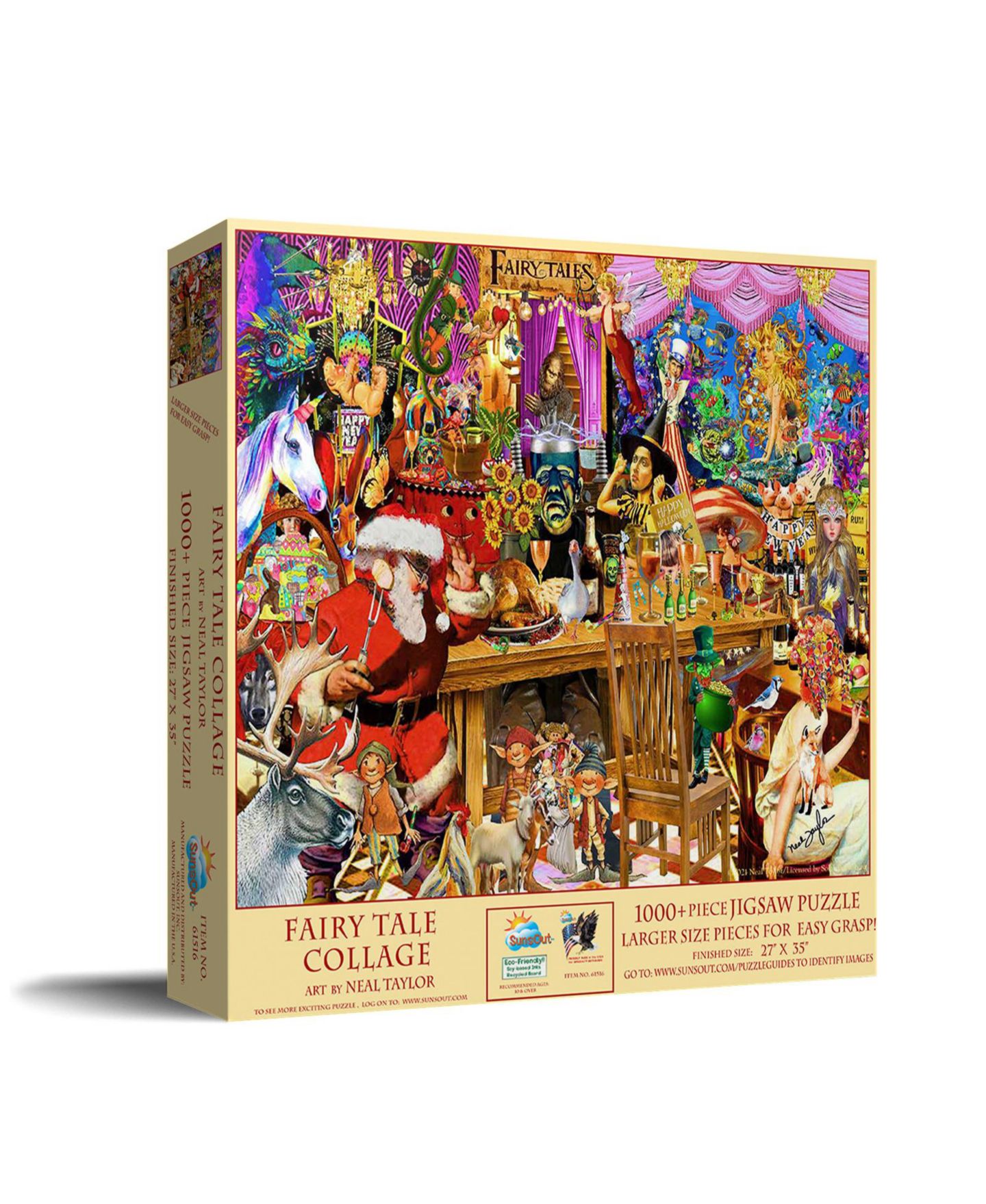 Детский пазл SunsOut Fairy Tale Collage Christmas 1000 Piece Jigsaw Puzzle, от 15 лет — фото 1
