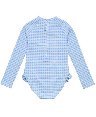 Little Girls Seaside Gingham Leg Frill Surf Suit