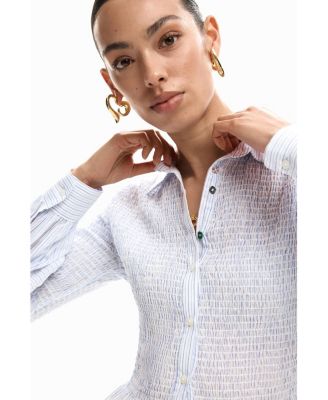 Women's Gathered striped shirt