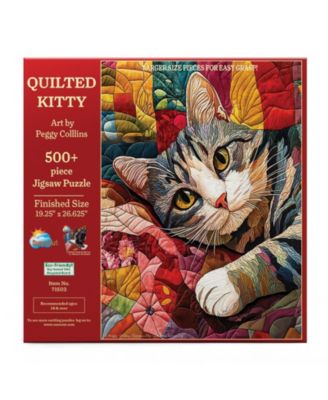 Quilted Kitty 500 piece Jigsaw Puzzle for Adults Large Pieces