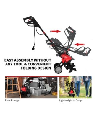 Corded Electric Tiller and Cultivator 9-Inch Tilling Depth