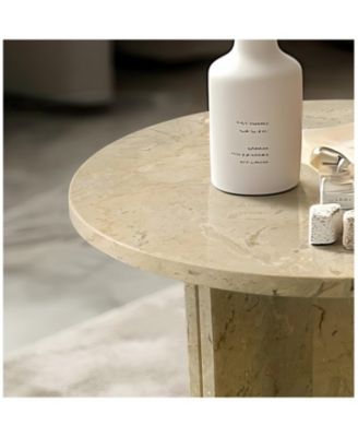 Streamdale Glod Yellow Beige Marble Coffee Table Set