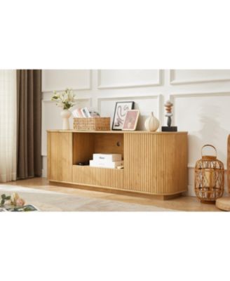 64" Wavy TV Stand - Natural