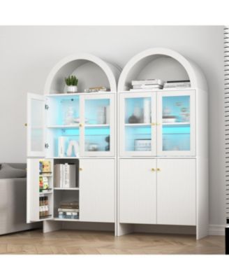 Streamdale Tech-Inspired Dome Cabinet- Snack Storage & LED Lighting