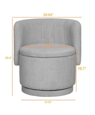 Streamdale 360 Degree Swivel Back Sofa Chair With Storage Space, Suitable For Bedroom and Living Room(Gray