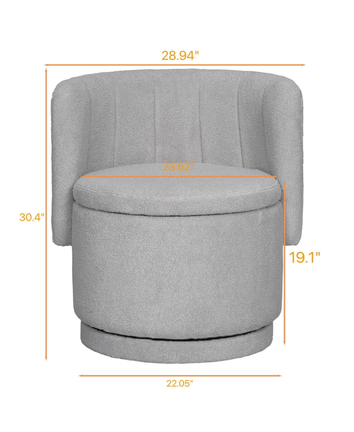 Streamdale Furniture Streamdale 360 Degree Swivel Back Sofa Chair With Storage Space