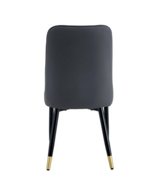 Streamdale Modern Dual Tone PU Leather Dining Chair, Black Legs, Set of 4