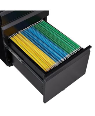 3-Drawer Mobile Locking File Cabinet (Black)