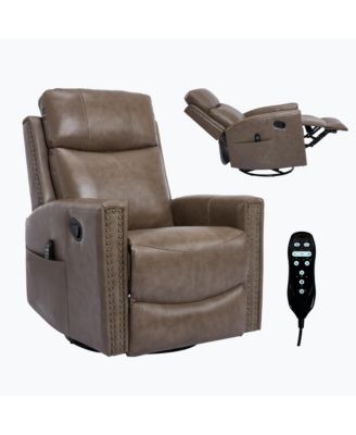 Streamdale Camel Brown Leather Massage Recliner