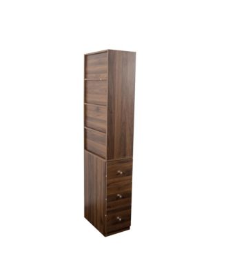 70.87" Display Cabinet, 4-Tier Shelf, 3 Drawers, Modern Wooden Bookshelf