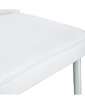 Streamdale White PU Dining/Office Chairs (4-Piece) - Silver Legs