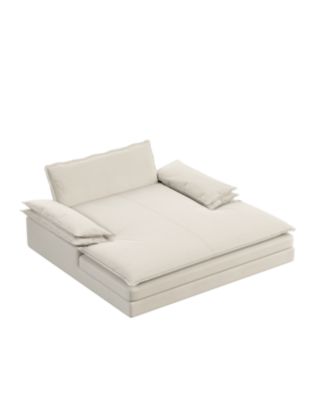 Oversized Double Chaise Lounge, Deep Seat, Chenille Sofa, Large Pillows,