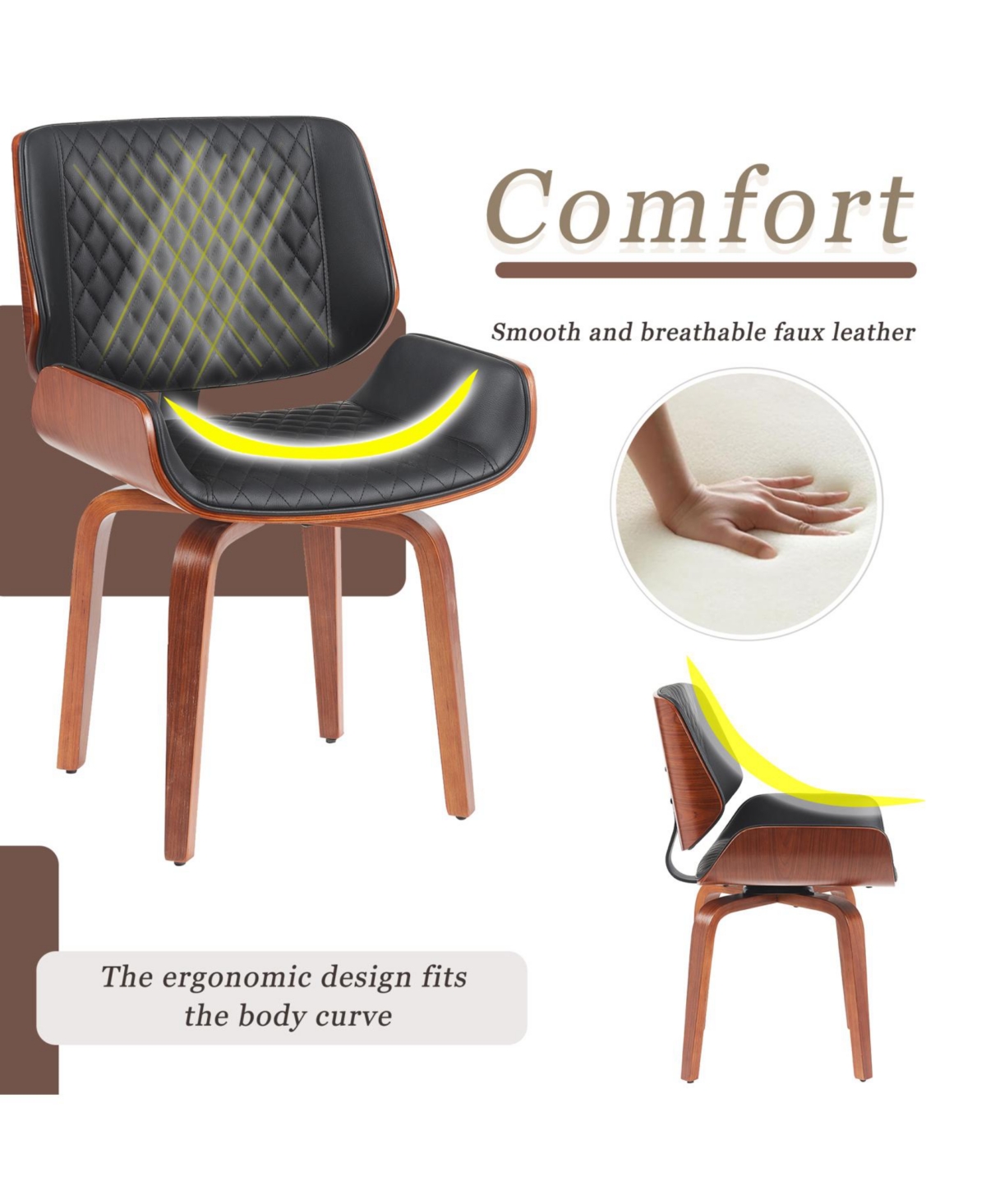 Streamdale Furniture Mid-Century Swivel Dining Chairs (Set of 2)