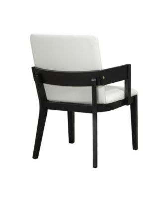 Wood & PU Leather Upholstered Dining Chairs Set of 2