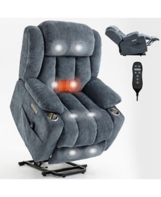 Ultimate 350 Lb Chenille Recliner with Massage and Heat