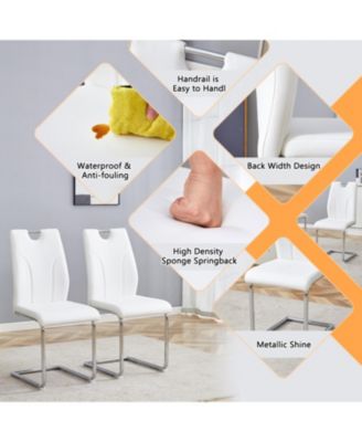 Streamdale White PU Dining Chair Set (Set of 4