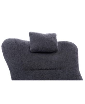 Teddy Upholstered Nursery Rocking Chair for Living Room Bedroom(DARK GREY Teddy)