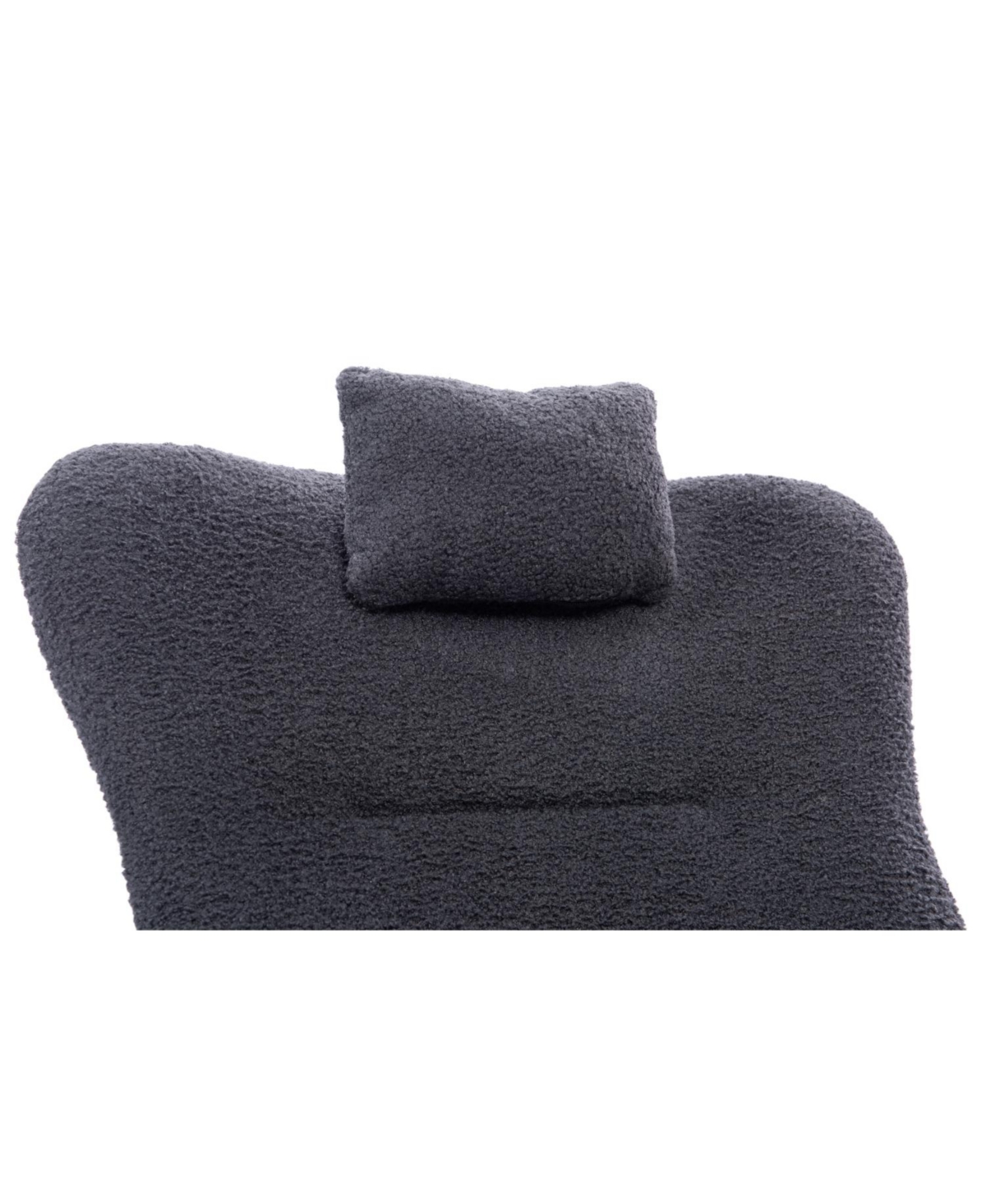 Streamdale Furniture Teddy Upholstered Nursery Rocking Chair for Living Room Bedroom(Dark Grey Teddy)