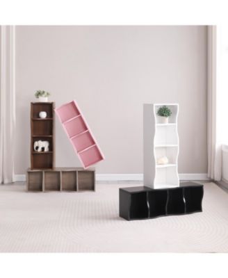 Wavy 8-Layer Adjustable Bookshelf - Narrow & Multifunctional