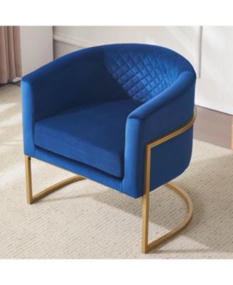  Upholstered velvet chair Gold metal bracket, medieval living room office tea room lounge chair