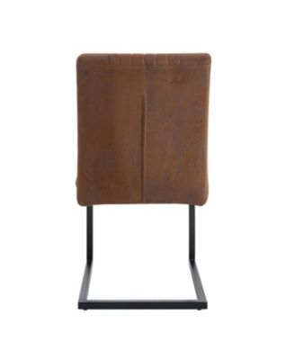 Ergonomic Brown Fabric Dining Chairs (Set of 4)