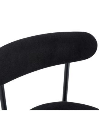 Ergonomic High Leg Bar Chairs - Black Fabric 35.5" - 2 Pack