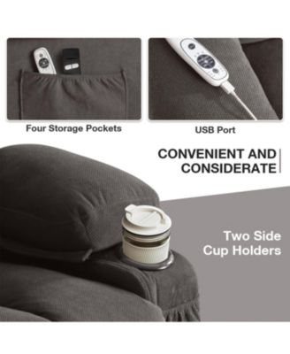 Power Lift Recliner with Heat & Massage (Grey)