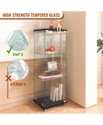 LED Glass Display Cabinet - Black