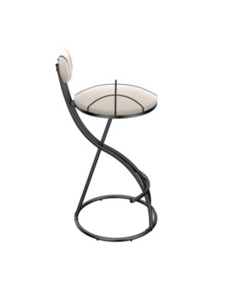  Striped Upholstered Bar Stools - Set of 2