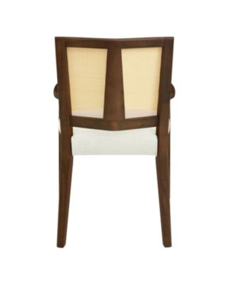  Arm Dining Chair (walnut+beige) Set of 2