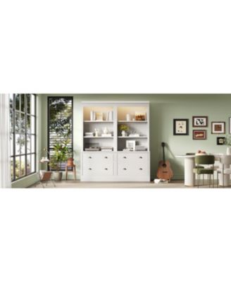 LED Lighted Modern Bookcase Set