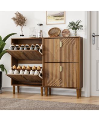 Streamdale Shoe Storage Cabinet 2 Flip Drawers, Entryway, 23.6"W