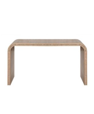 59in Natural Wood Console Table with Wood Beads