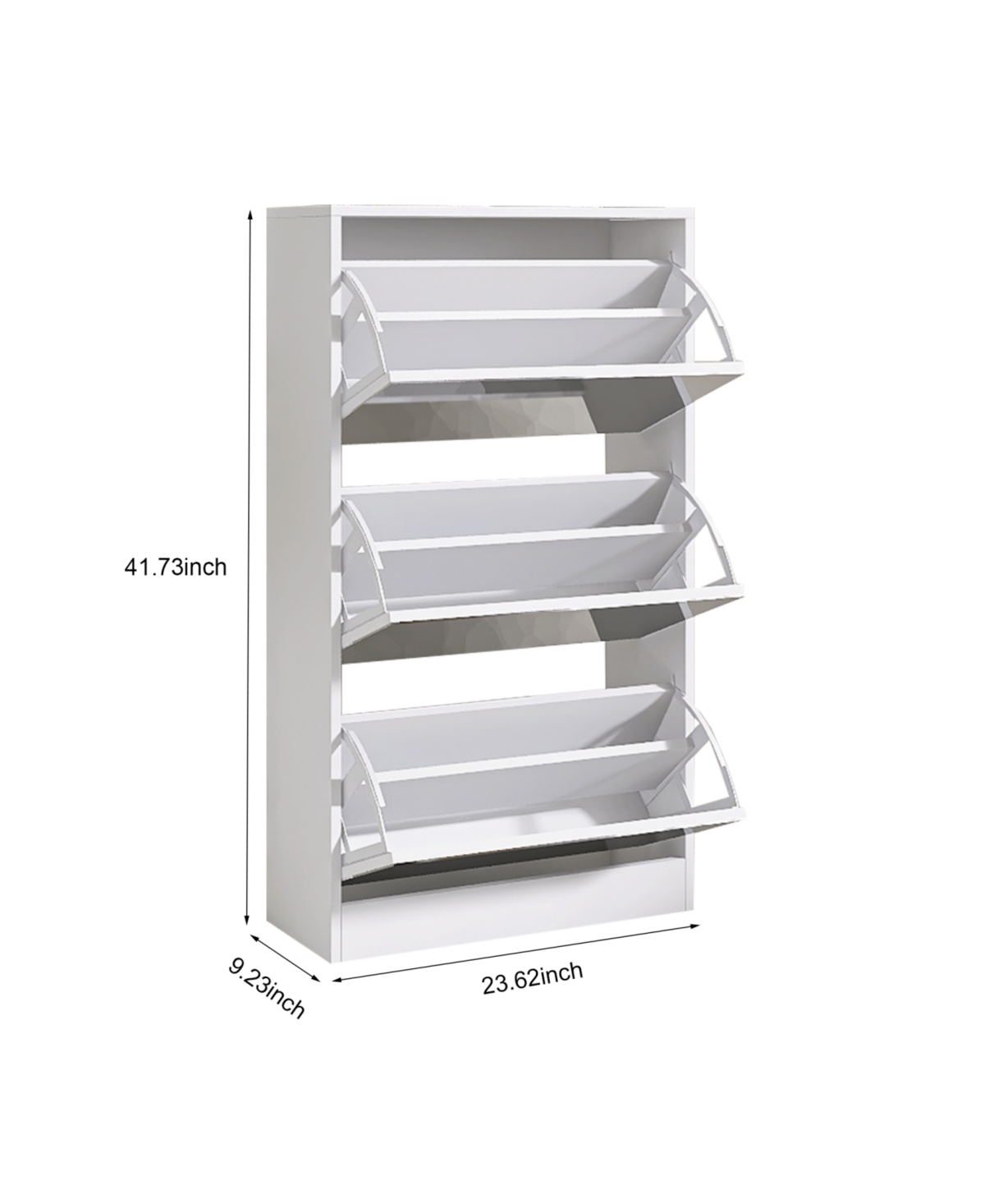 Streamdale Furniture 3-Tier Wood Shoe Cabinet with Mirror